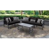 Lexington 6 Piece Outdoor Aluminum Patio Furniture Set 06m in Black - TK Classics Lexington-06M-Black