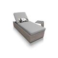 Oasis Chaise Outdoor Wicker Patio Furniture w/ Side Table in Grey - TK Classics Oasis-1X-St-Grey