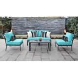 Lexington 5 Piece Outdoor Aluminum Patio Furniture Set 05d in Aruba - TK Classics Lexington-05D-Aruba