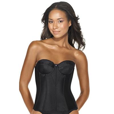 Dominique Juliette Strapless Longline Corset, 46F, Black