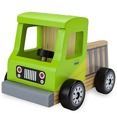 Wooden Wheels Chunky Toy Vehicles, Natural Beech Wood by Imagination Generation (Pickup Truck)