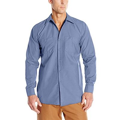 Red Kap Men's Industrial Work Shirt, Regular Fit, Long Sleeve, Petrol Blue X-Large
