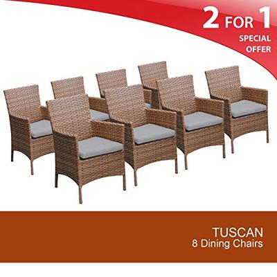 TK Classics Laguna 8 Piece Dining Chairs with Arms, Grey
