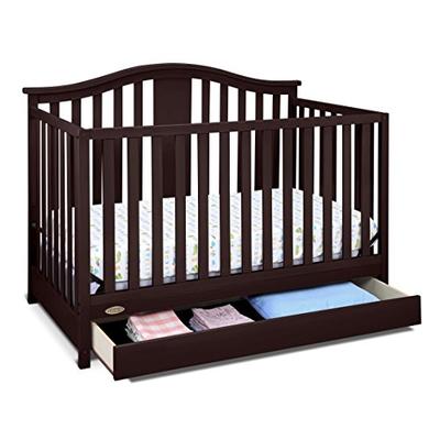 Graco Solano 4-in-1 Convertible Crib with Drawer, Espresso, Easily Converts to Toddler Bed Day Bed o
