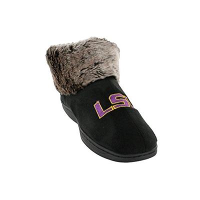 LSU14-2 - LSU Tigers Faux Sheepskin Furry Top Slippers - Medium