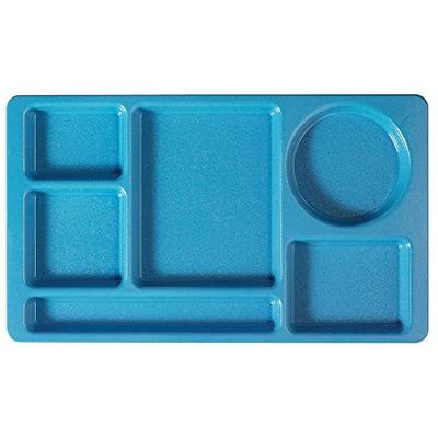 Cambro 2x2 Polycarbonate 6-Compartment Cafeteria Trays 24PK Blue 915CW-168