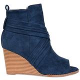 Brinley Co. Womens Wedge Bootie Blue, 9.5 Regular US screenshot. Shoes directory of Clothing & Accessories.