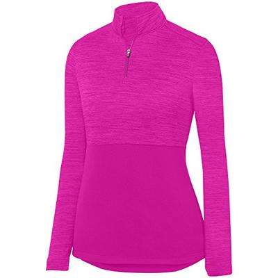 Augusta Sportswear Women's Shadow Tonal Heather 1/4 Zip Pullover M Power Pink