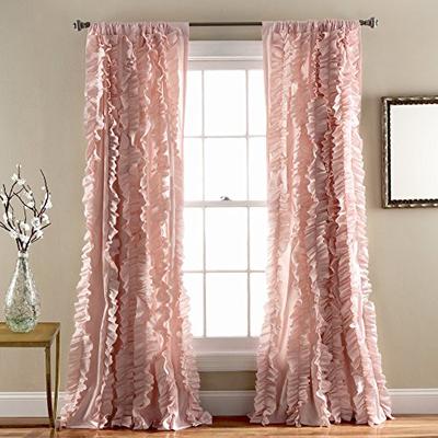 Lush Decor Belle Window Panel for Living, Dining Room, Bedroom (Single Curtain)), 84" x 54" Pink (C2