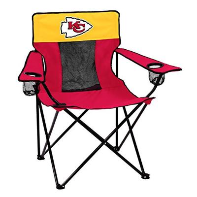 Logo Brands NFL Kansas City Chiefs Folding Elite Chair with Mesh Back and Carry Bag , Red, One Size