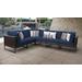 Amalfi 6 Piece Outdoor Wicker Patio Furniture Set 06v in Navy - TK Classics Amalfi-06V-Brn-Navy