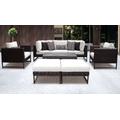 Amalfi 8 Piece Outdoor Wicker Patio Furniture Set 08c in Sail White - TK Classics Amalfi-08C-Brn-White