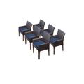 6 Barbados Dining Chairs w/ Arms in Navy - TK Classics Barbados-Tkc097B-Dc-3X-C-Navy