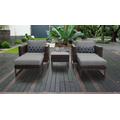 Amalfi 5 Piece Outdoor Wicker Patio Furniture Set 05b in Grey - TK Classics Amalfi-05B-Brn-Grey