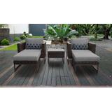 Amalfi 5 Piece Outdoor Wicker Patio Furniture Set 05b in Grey - TK Classics Amalfi-05B-Brn-Grey