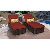 Venice Chaise Set of 2 Outdoor Wicker Patio Furniture in Terracotta - TK Classics Venice-2X-Terracotta