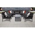 Lexington 9 Piece Outdoor Aluminum Patio Furniture Set 09c in Black - TK Classics Lexington-09C-Black