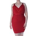 GUESS Women's Sleeveless Strappy Lurex Mirage Dress, Sultry Red/Multi, Medium