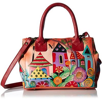 Anna by Anuschka Women's Genuine Leather Small Convertible Shoulder Tote Bag | Hand Painted Original