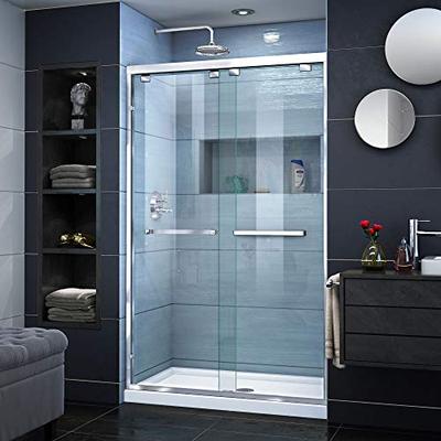 DreamLine Encore 44-48 in. W x 76 in. H Frameless Semi-Frameless Bypass Shower Door in Chrome, SHDR-