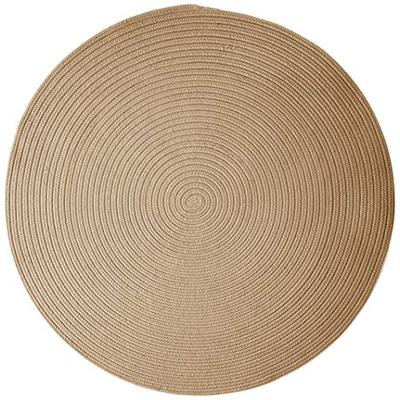 Boca Raton Polypropylene Braided Round Rug, 4-Feet, Cuban Sand