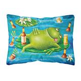 Caroline's Treasures APH0093PW1216 Frog Drinking Beer Fabric Decorative Pillow, 12H x16W, Multicolor screenshot. Pillows directory of Bedding.