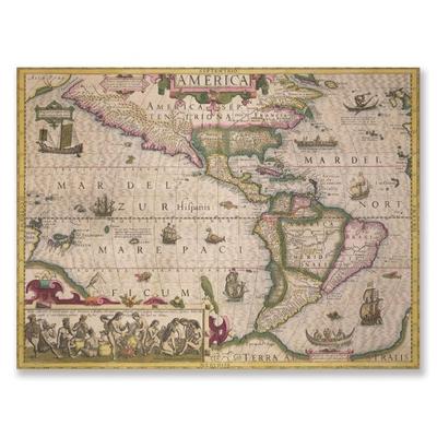 Trademark Fine Art Map of America 1606 by Jodocus Hondius Canvas Artwork, 14 by 19-Inch