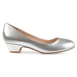 Brinley Co. Womens Soren Classic Faux Leather Comfort-Sole Heels Silver, 7.5 Regular US screenshot. Shoes directory of Clothing & Accessories.