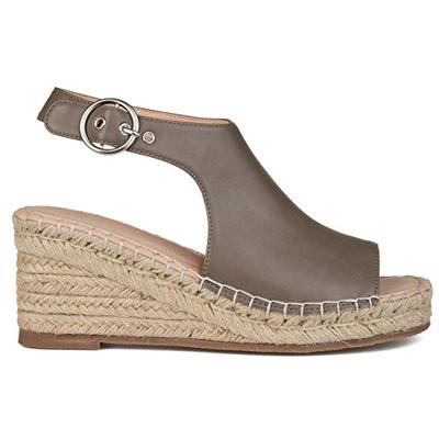 Brinley Co. Womens Wedge Sandals Taupe, 8 Regular US
