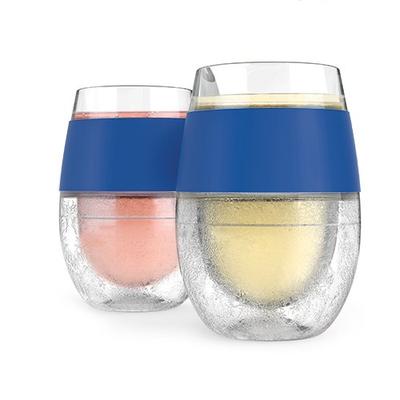 Host Wine Freeze Cooling Cups, Blue (Set of 2)