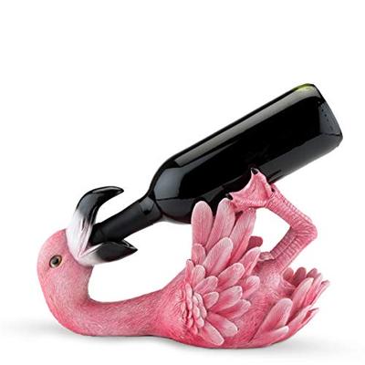 True Fabrication 5302 Polyresin Flirty Flamingo Bottle Holder, Multi Color