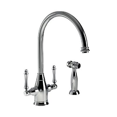 Houzer CRLSS-650-PC Charleston Traditional Two Handle Kitchen Faucet Polished Chrome