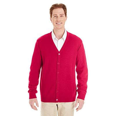 Harriton Mens Pilbloc V-Neck Button Cardigan Sweater (M425) -RED -6XL