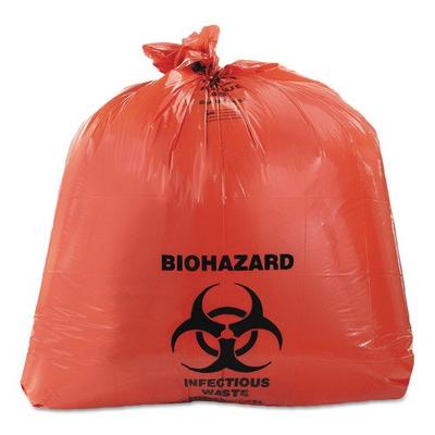 Heritage A8046ZR Healthcare Biohazard Printed Can Liners, 40-45 gal, 3mil, 40 x 46, Red, 75/CT