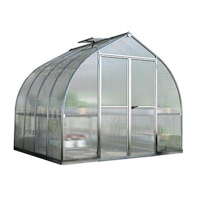Palram Bella Hobby Greenhouse, 8' x 8', Silver with Twin Wall Glazing