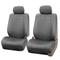 FH-PU001102 PU Leather Bucket Seat Covers W. 2 Headrests Solid Gray