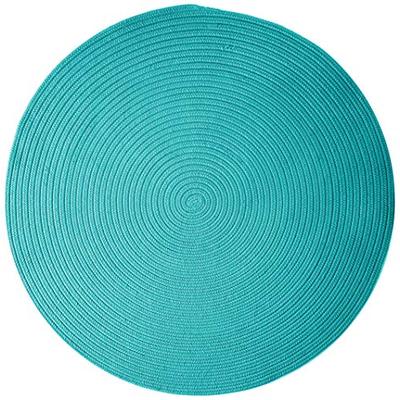 Boca Raton Polypropylene Braided Round Rug, 10-Feet, Turquoise