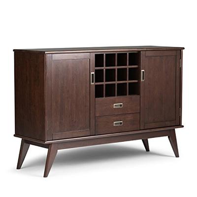 Simpli Home 3AXCDRP-10 Draper Solid Hardwood 54 inch wide Mid Century Modern Sideboard Buffet and Wi