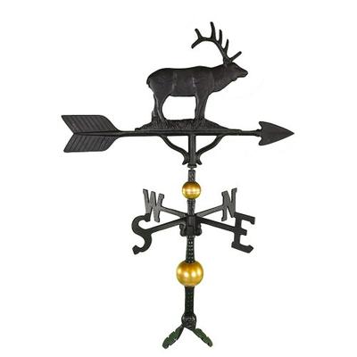 Montague Metal Products 32-Inch Deluxe Weathervane with Satin Black Elk Ornament