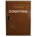 Outdoor Locked Donation Box with Rain Flap for Money Collecting - Aluminum