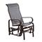Outsunny Metal Mesh Fabric Single Outdoor Patio Glider Rocking Chair - Brown