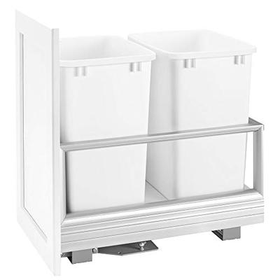 Rev-A-Shelf Double 27 Quart Pullout Waste Container White