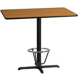 Flash Furniture 30'' x 48'' Rectangular Natural Laminate Table Top with 22'' x 30'' Bar Height Table screenshot. Desks directory of Office Furniture.