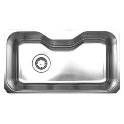 Whitehaus WHNUA3016-BSS Noah's Collection 32 1/2-Inch Single Bowl Undermount Sink, Brushed Stainless