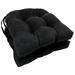 Blazing Needles Solid Microsuede U-Shaped Tufted Chair Cushions (Set of 2), 16", Black