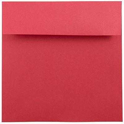 JAM PAPER 7.5 x 7.5 Square Colored Invitation Envelopes - Red Recycled - Bulk 250/Box