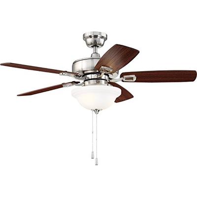 Craftmade Ceiling Fan with LED Light TCE42BNK5C1 Twist N Click 42 Inch for Bedroom, Brushed Polished