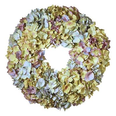 National Tree 18 Inch Floral Wreath with Mixed Hydrangea Flowers (RAS-WL418480-1)