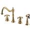 Kingston Brass KS1792TXBS French Country Widespread Kitchen Faucet Polished Brass