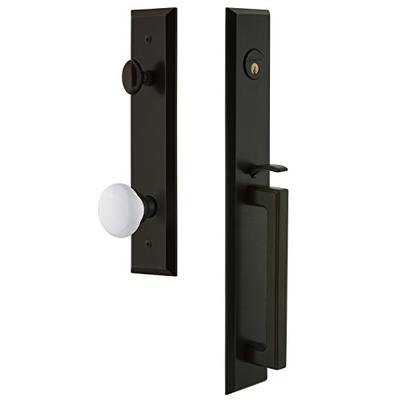 Grandeur 849557 Hardware Fifth Avenue One-Piece Dummy Handleset with D Grip and Hyde Park Knob in Ti